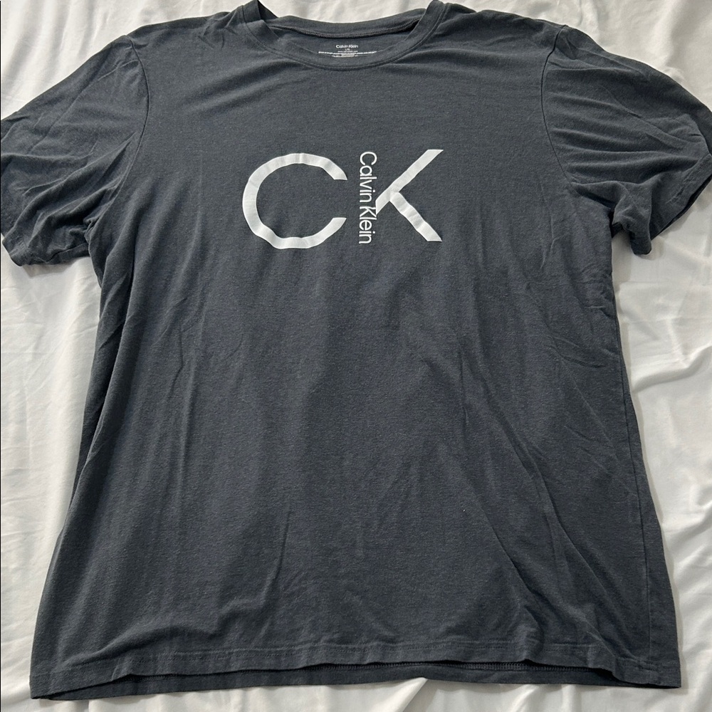 Calvin Klein Men's Dark Gray Logo Tee